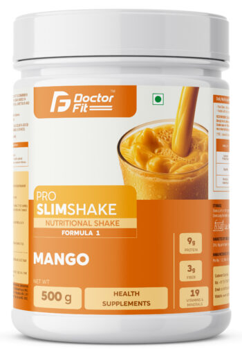 DOCTORFIT Formula 1 Pro Slim Shake for Meal Replacement & Weight Management (Mango 500g)