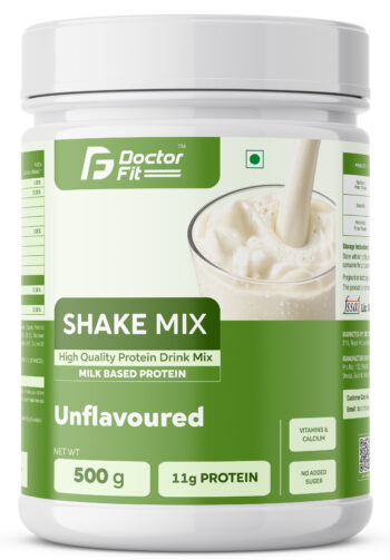 DOCTORFIT Shake Mix – High Protein Milk Based Protein Mix (Unflavoured 500g)