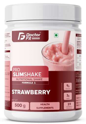 DOCTORFIT Formula 1 Pro Slim Shake for Meal Replacement & Weight Management (Strawberry 500g)