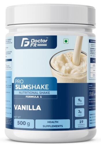 DOCTORFIT Formula 1 Pro Slim Shake for Meal Replacement & Weight Management (Vanilla 500g)